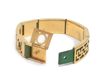 Hermes Leather Oriental Bracelet w/box - Image 8