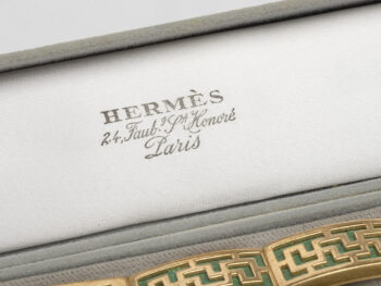 Hermes Leather Oriental Bracelet w/box - Image 4