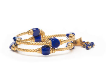 Gold/Lapis Wrap Bracelet - Image 3