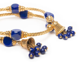 Gold/Lapis Wrap Bracelet - Image 5