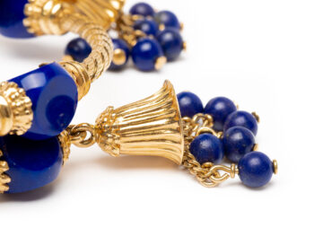 Gold/Lapis Wrap Bracelet - Image 4