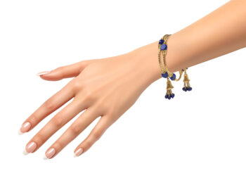 Gold/Lapis Wrap Bracelet