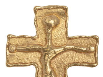 J. MAHIE 22k Cross Pdt. w/sculptural figure - Image 7