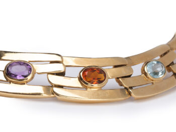 18K Large Link Gemstone Necklace - Image 3