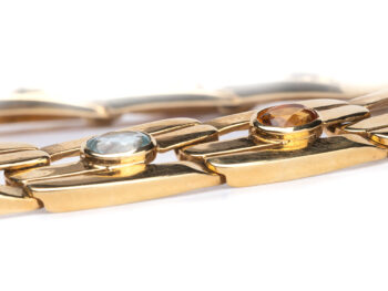 18K Large Link Gemstone Necklace - Image 4